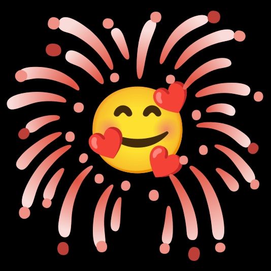 Feuerwerks-Emoji mit 3 ♥️