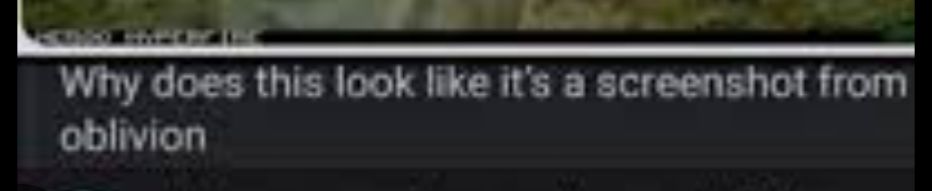 "why does this look like a screenshot from oblivion"