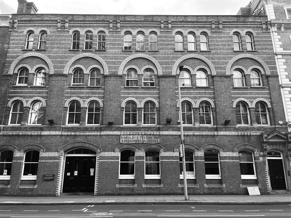 Front of Victorian four story building 
