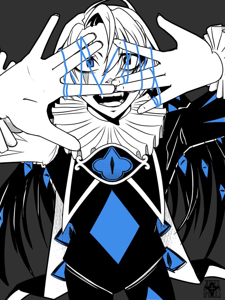 Shadow milk cookie weaving threads between his hands