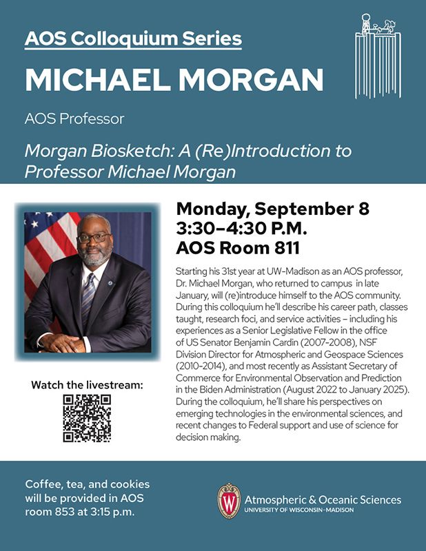 Flyer for AOS Colloquium with Prof. Michael Morgan