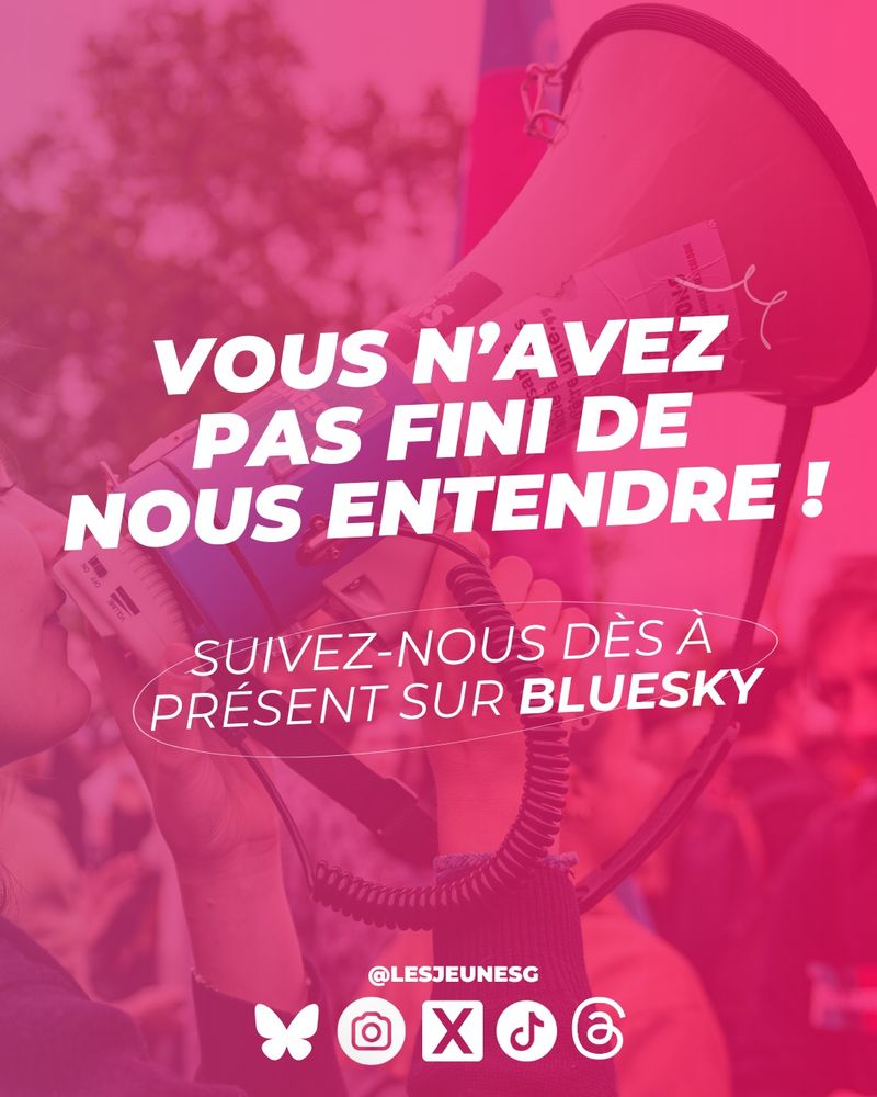 Vous n’avez pas fini de nous entendre. Suivez-nous dès à present sur Bluesky : @LesJeunesG