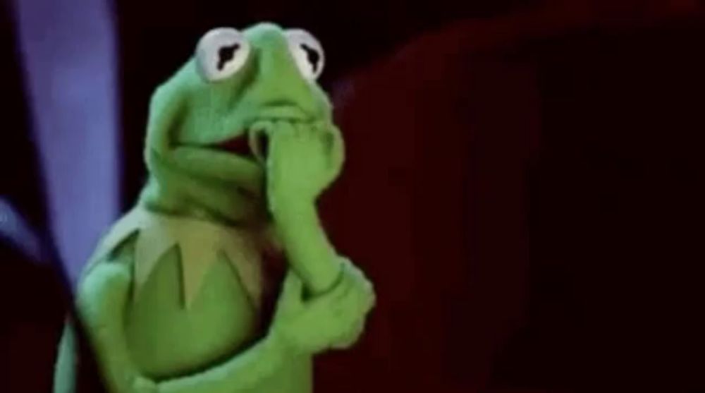 kermit the frog is holding his hand to his chin and asking kda autoestima ?