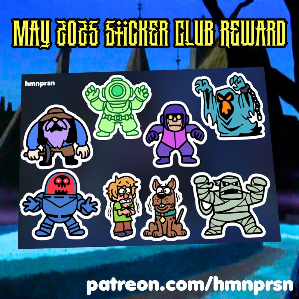Scooby Doo and Shaggy and Charlie the Robot, and the ghost of Captain Cutler, and the Spooky Space Kook, and the Miner Forty Niner and a Phantom Shadow and the Mummy too