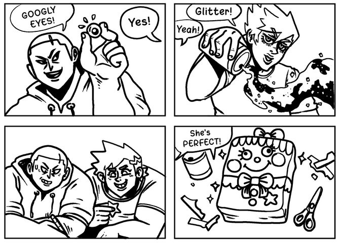 Just two men making a baby.