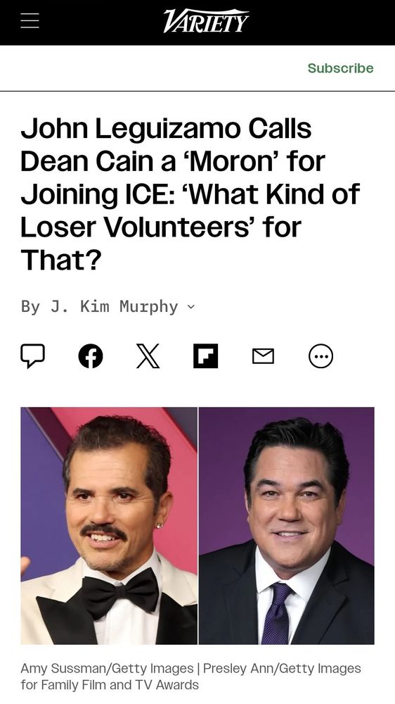 “What kind of loser volunteers to be an ICE officer?” Leguizamo said in a front-facing camera video posted to his Instagram on Friday. “What a moron. Dean Cain, your pronouns are has/been.”