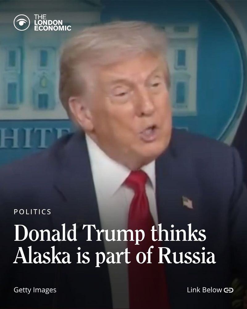 Not once, but twice, Trump told reporters he was 'going to Russia' - when he's actually going to Alaska.