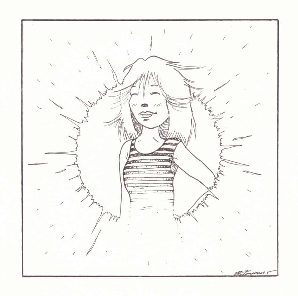 Une jeune femme apparaissant dans le soleil // A young woman appears in the sun.