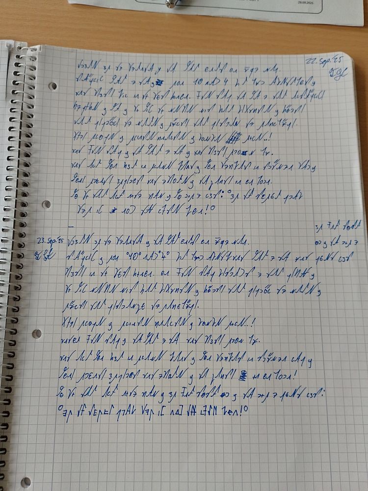 A page full of writing. Not impossible to decipher. I believe in you!