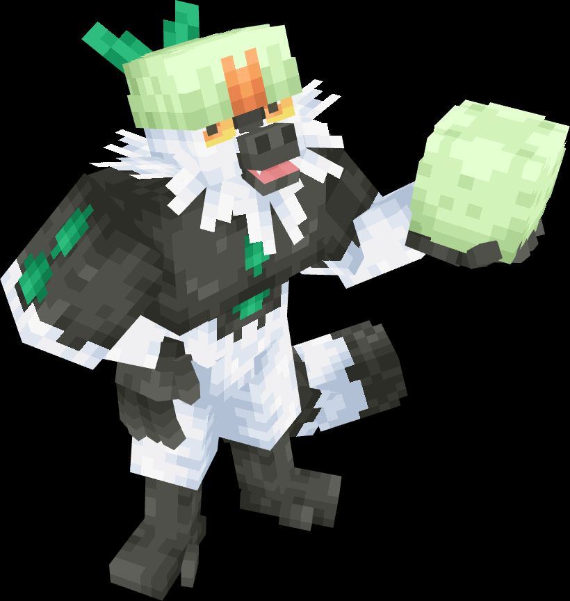 A minecraft styled low poly model of the pokemon Passimian