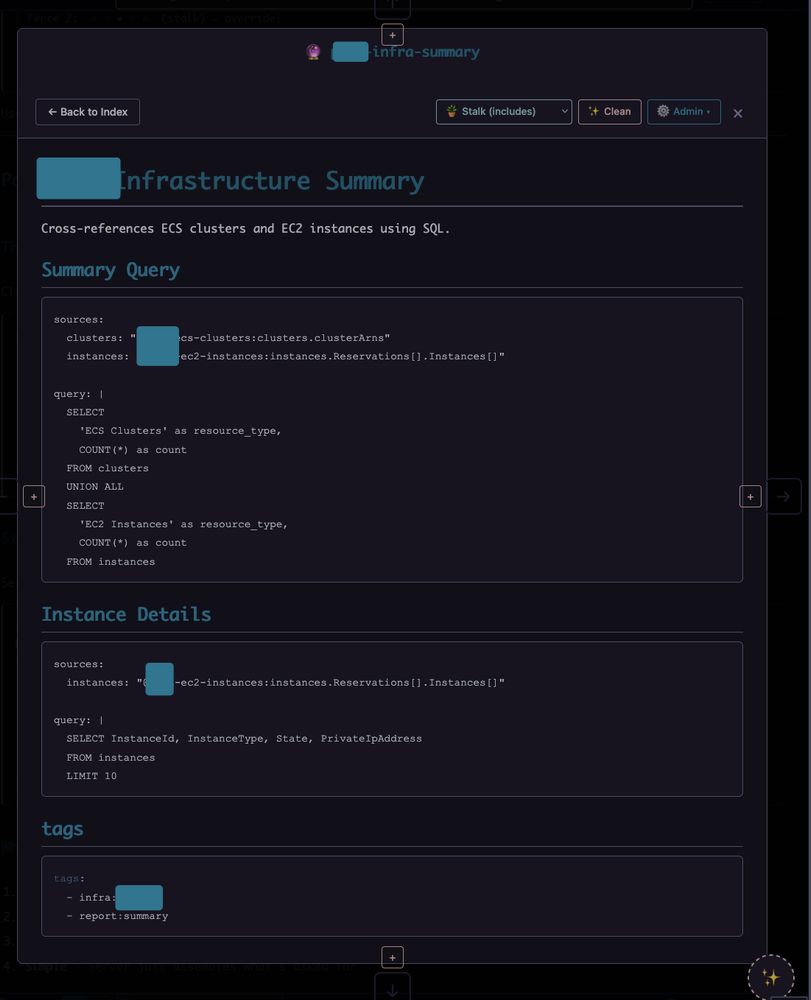 That looks suspiciously like some idiot didn't think very hard about the demo he was setting up and now has to come up with a query that joins ECS clusters and EC2 instances....

... or not ... such a cop out