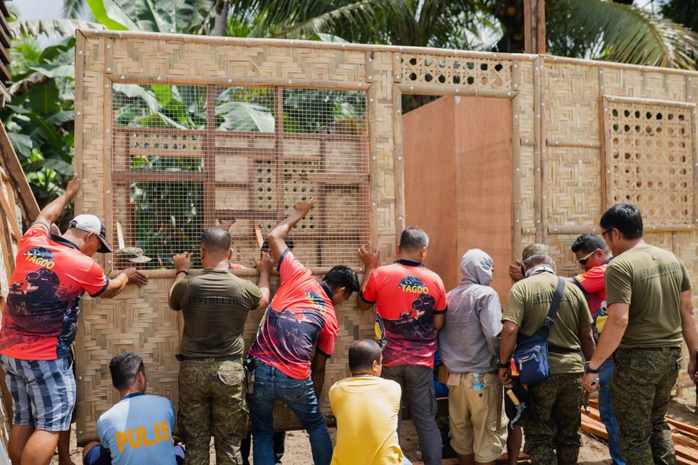helping neighbors to build house
