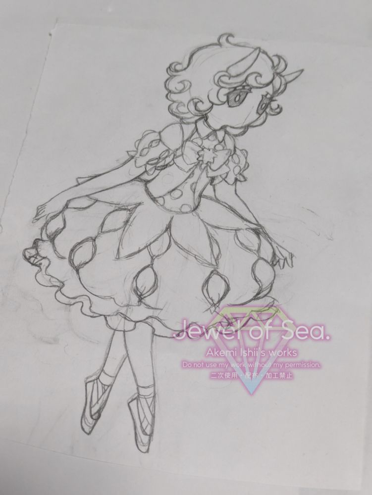 コンペイトウウミウシをイメージした女の子のイラスト。