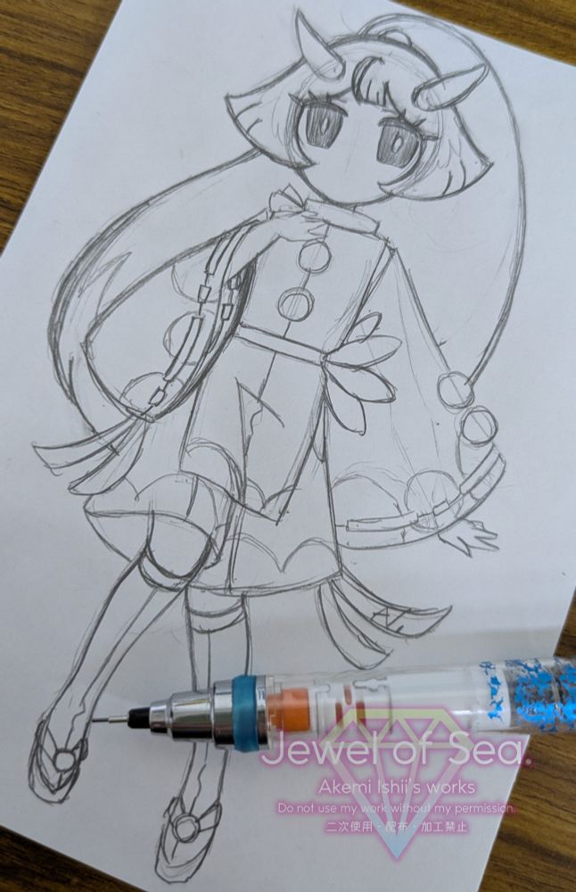 ウスイロウミウシをイメージした女の子のイラスト