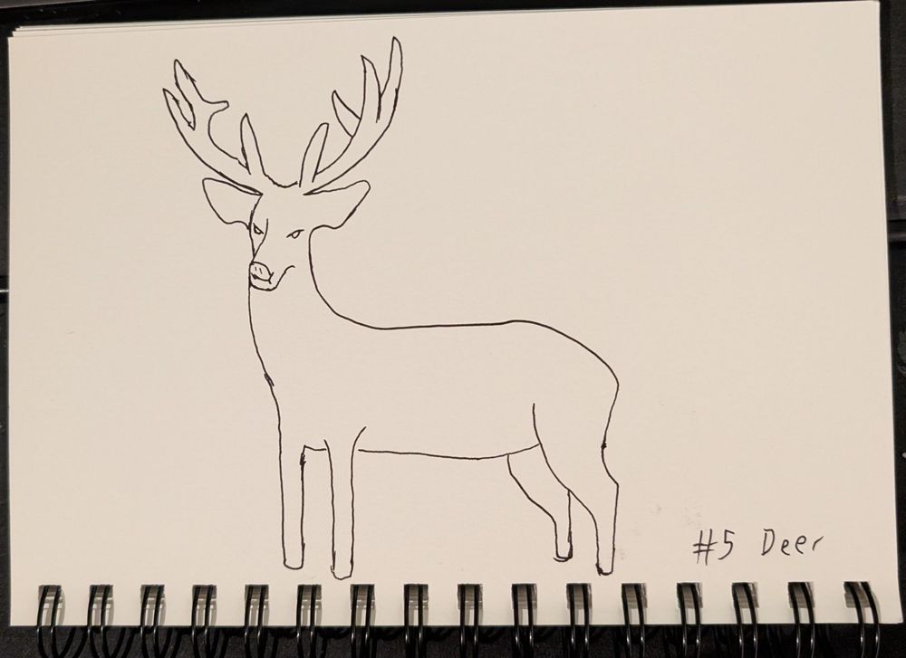 A fineliner drawing of deer