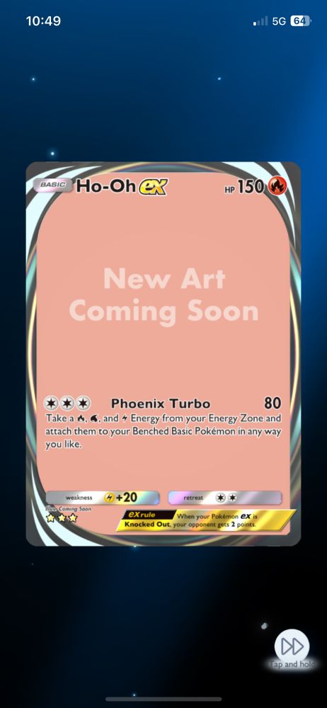 PTCGP Ho-Oh ex 3 star: new art coming soon