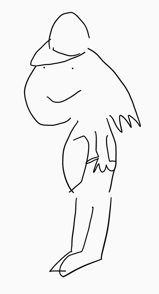A Notes App line drawing of something vaguely resembling a Sonic The Hedgehog character