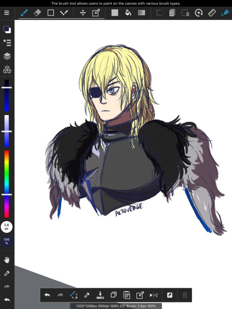 A sketch of post-timeskip Dimitri from Fire Emblem: Three Houses.