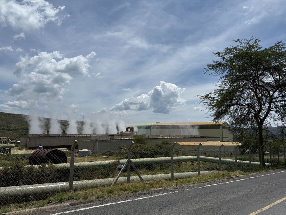 A geothermal power station in Hell's Gate National Park, Kenya