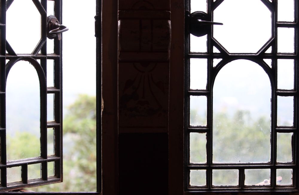 A window view from a Welsh castle