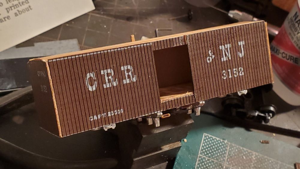 28' boxcar made from wood. 