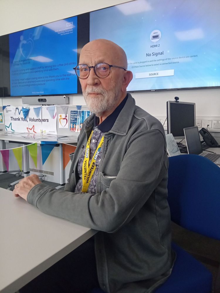 A volunteer in an office.