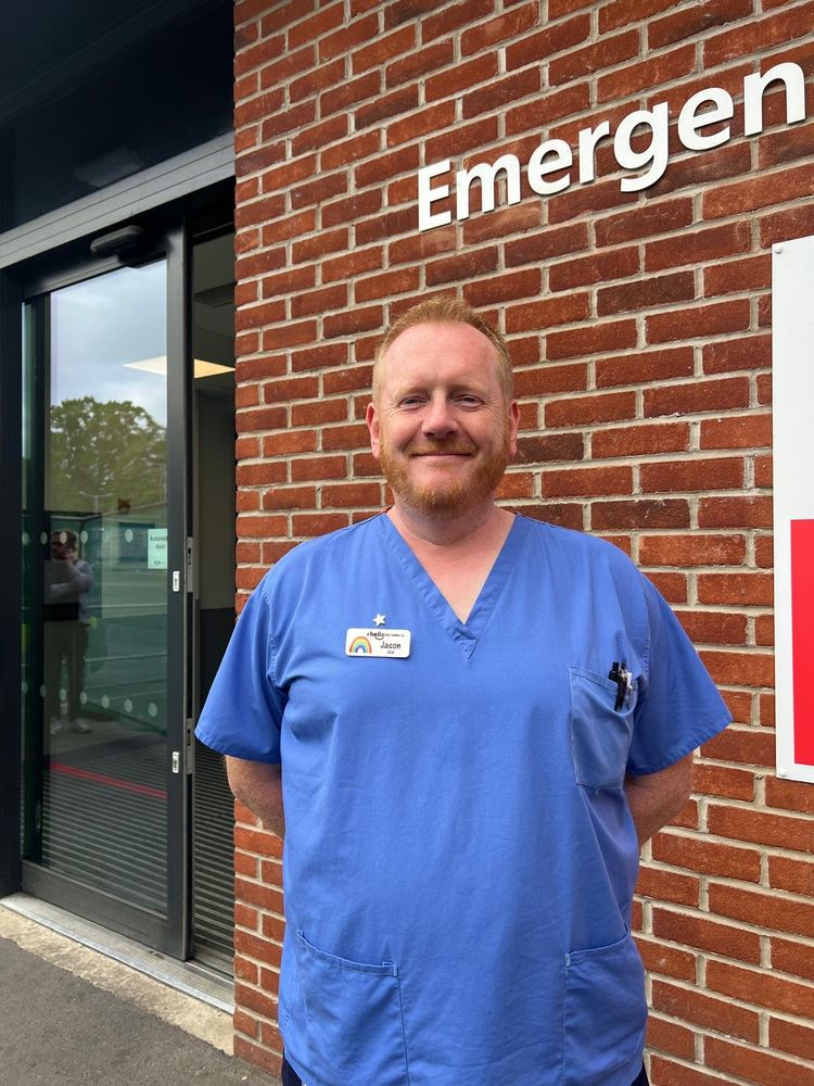 Jason at the entrance to York Hospital's ED.