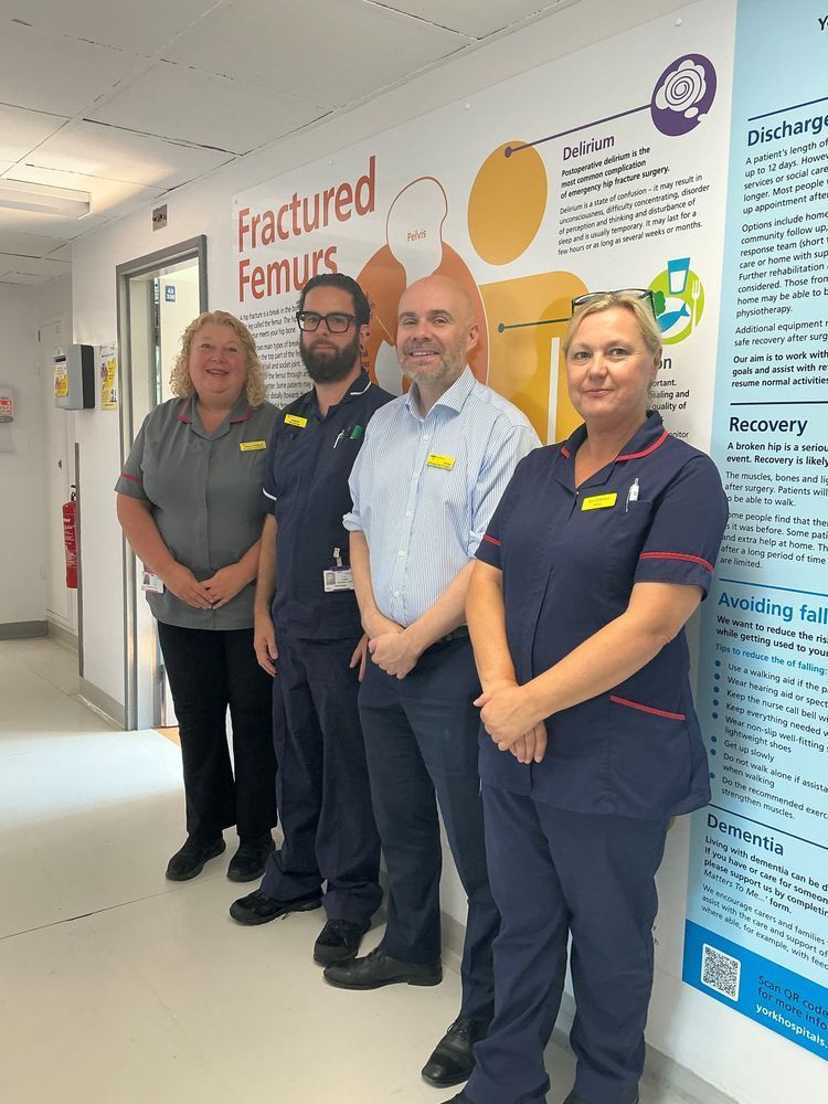 Chief Nursing Officer Duncan Barton with members of the nursing team on Ward 39 at York Hospital