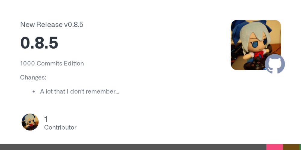 1000 Commits Edition



Changes:

A lot that I don't remember
Implemented Whimsical Star finally
Implemented wipe fade like the original (horizontal only)
Added the bullet dissipation effect for mo...