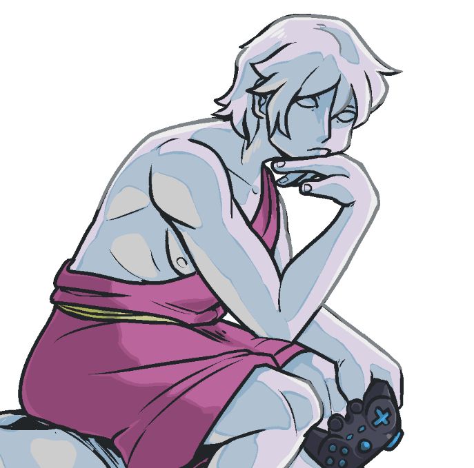 part of a drawing referencing loosely referencing "the thinker"