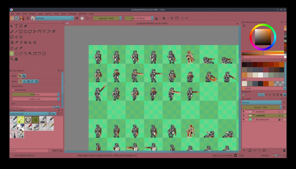 my krita workspace is pink!