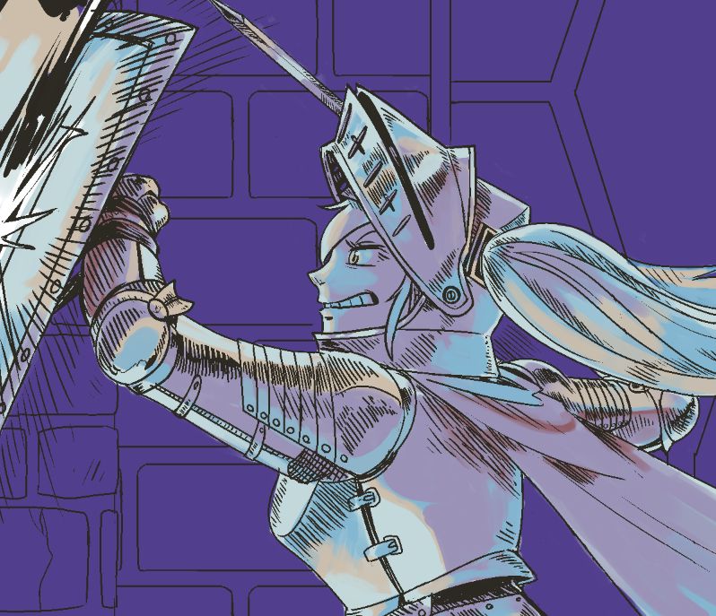 a twintailed knight up close (it's miku. i'll just say that now)