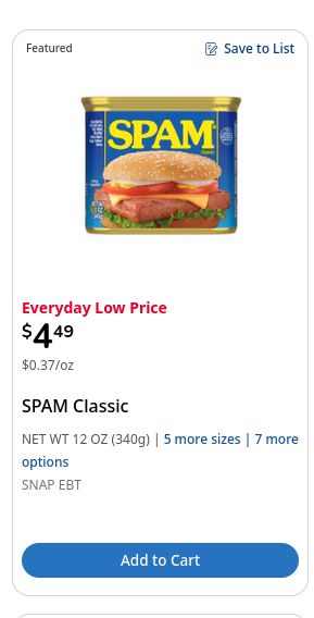 SPAM at 4.49 USD!!!!