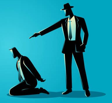 clipart of a guy about to be shot execution style