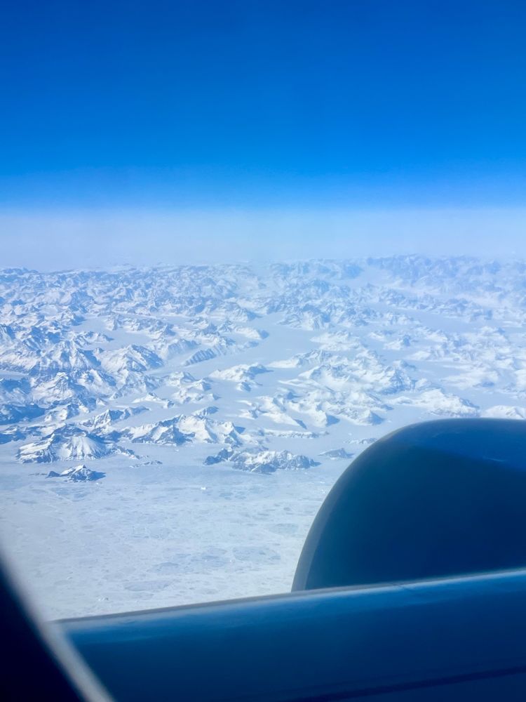 Picture of Greenland from an airplane. 