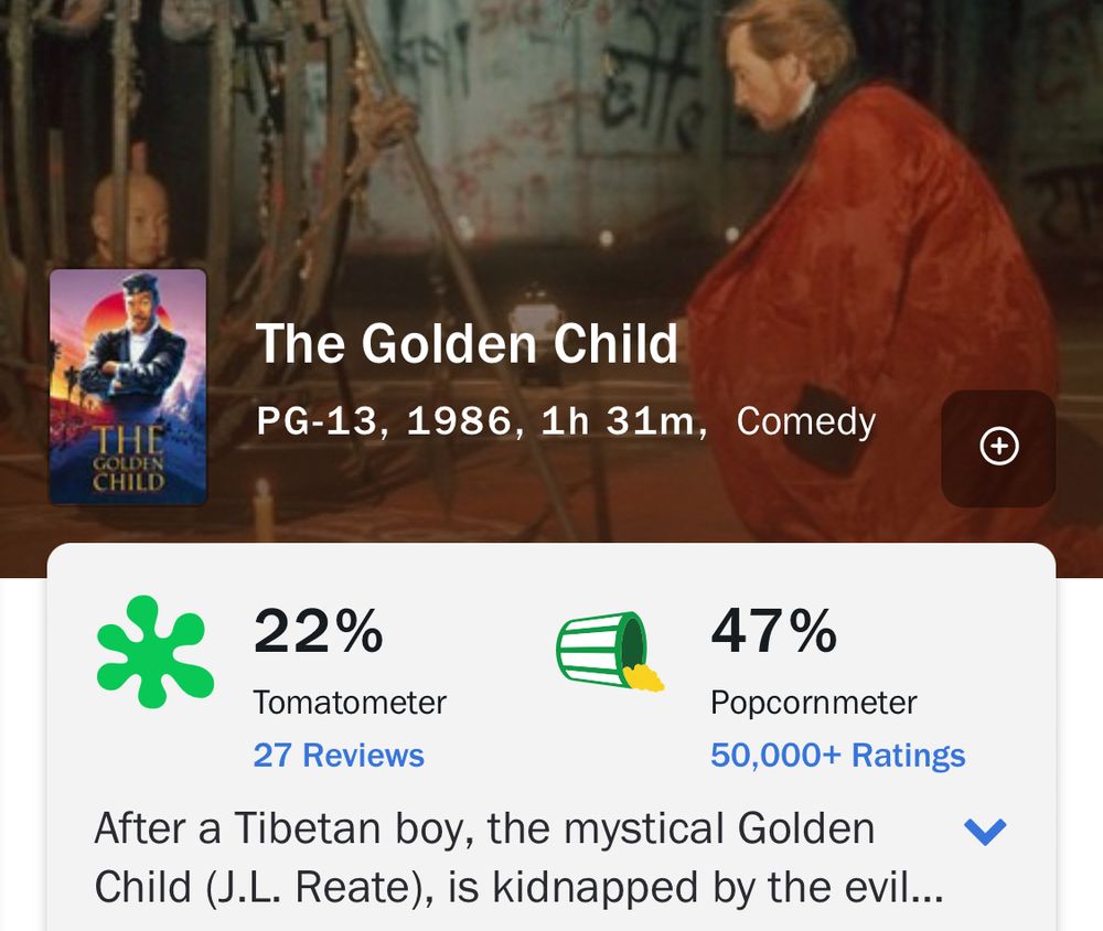 Low Rotten Tomato score for ‘The Golden Child’ 1986 film starring Eddie Murphy