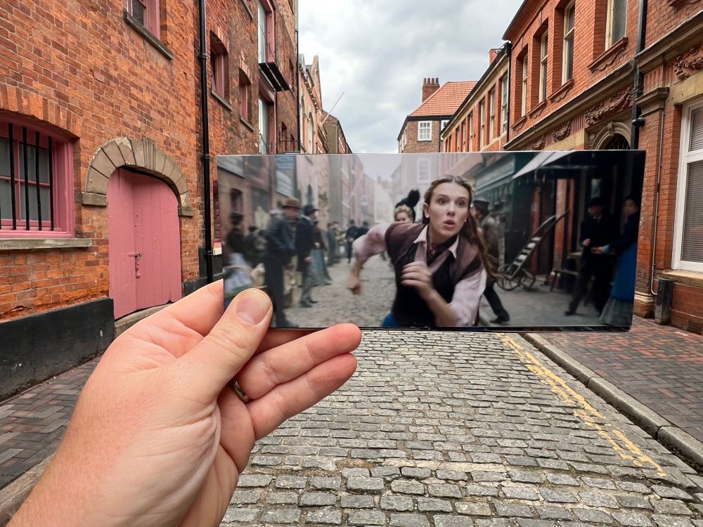Millie Bobby Brown being chased down High Street in Hull