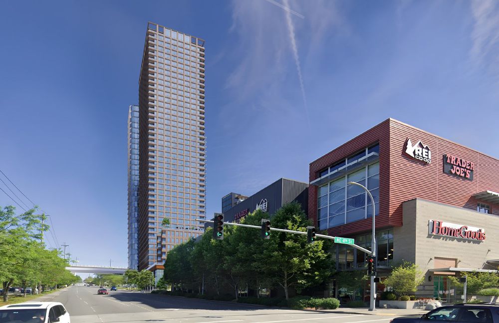 Street level rendering of development project