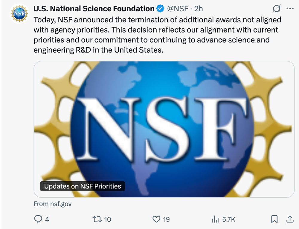 X version of NSF text on cancelled grants