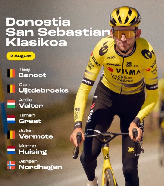 Visma line up including Benoot, Valter and Uijtdebroeks