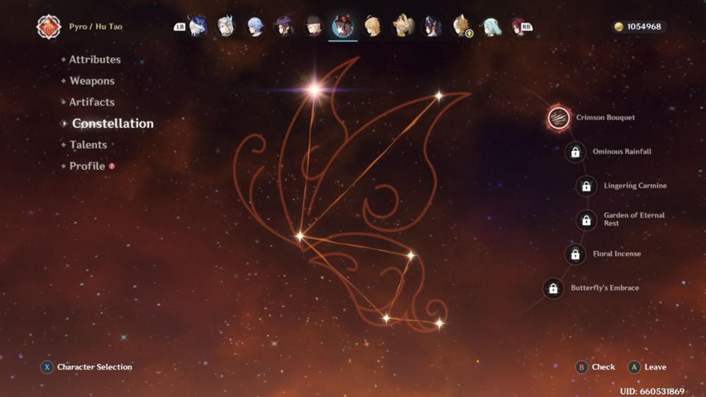 Hu Tao's activated constellation 1