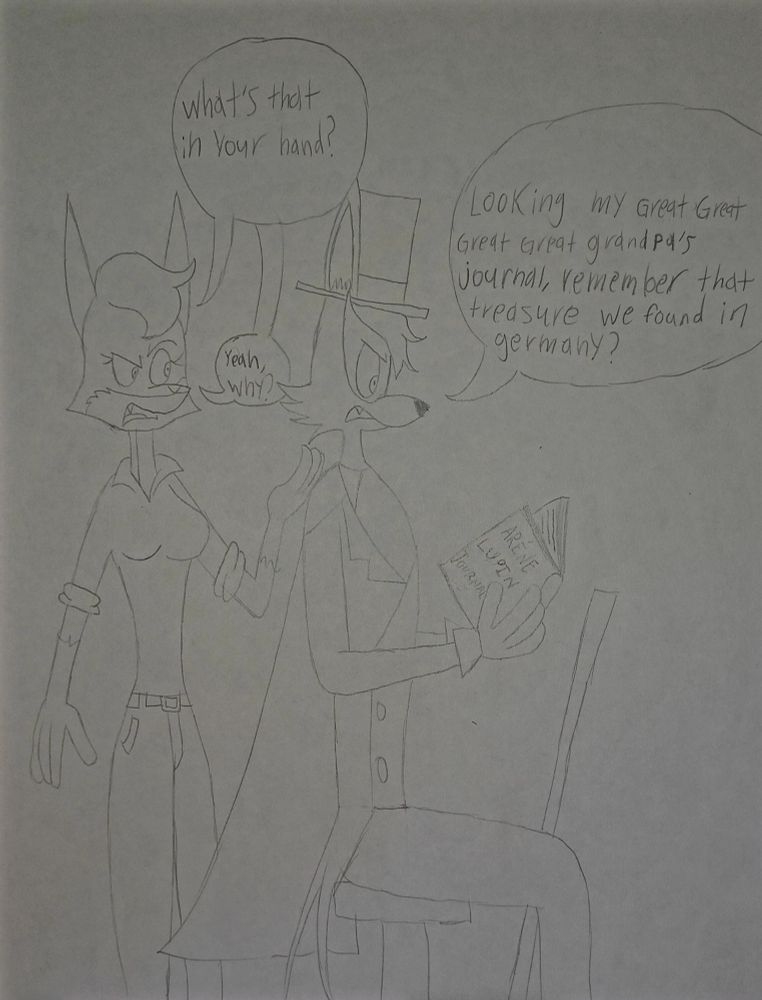 Georgette was curious about what Léandre was looking at in Arsène Lupin's journal, trying to figure out what that treasure was for? But Léandre was also very suspicious about balsamo he had no idea who they were. However, his head thought that the name sounded familiar. Who knows what those criminals are going to do with the new gentleman thief.