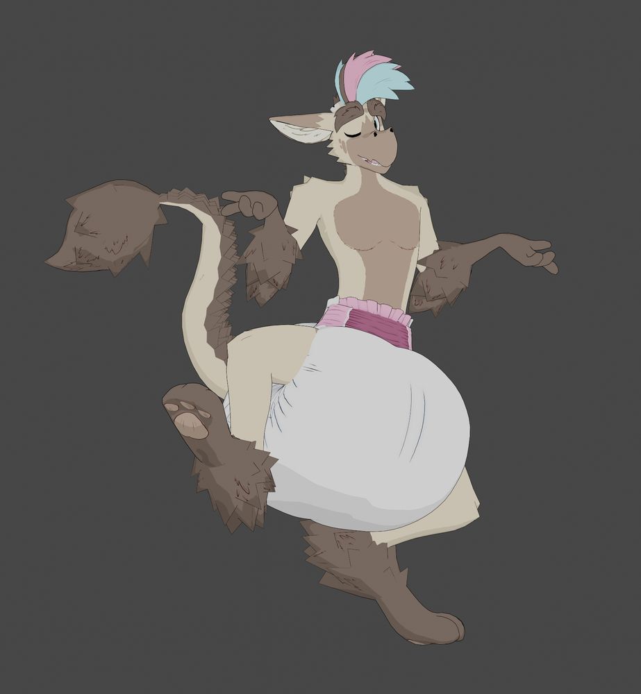 Huh, I don't think I've shared this one yet. Think anyone will notice that now Daki has a model now too? Still in a rough state, but look forward an animation or render later showing off Daki and Rocky together. 