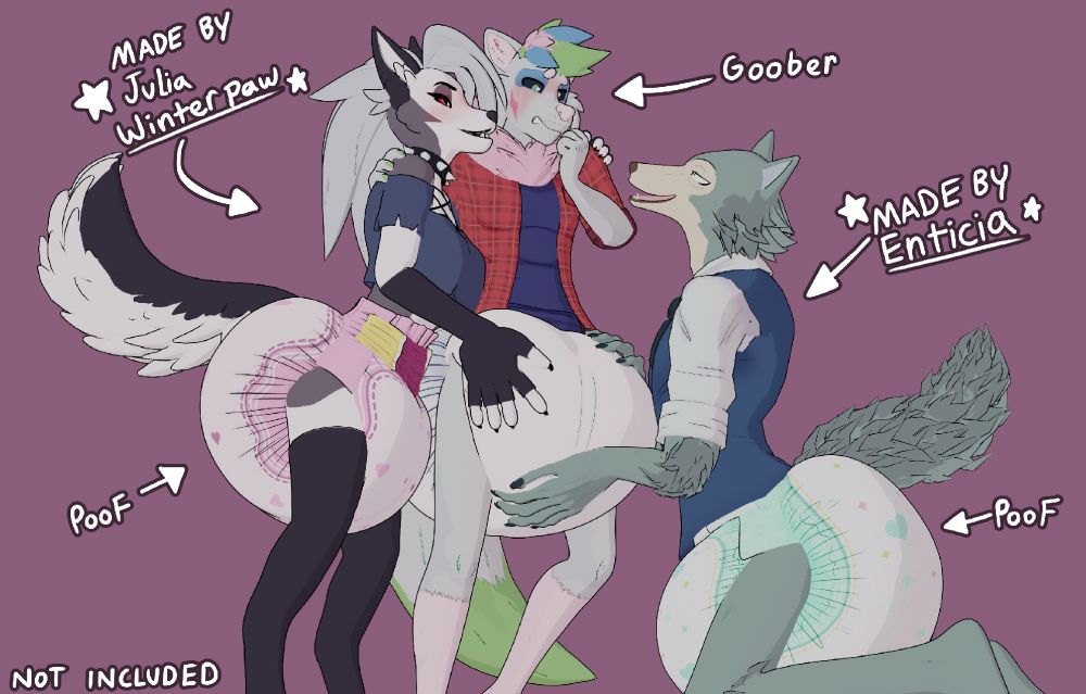 Now he's being rizzed up, god damn. Gooner's fantasy. (Other models interacting with Rocky and wearing diapers created by Julia Winterpaw and Enticia. Go check them out.)