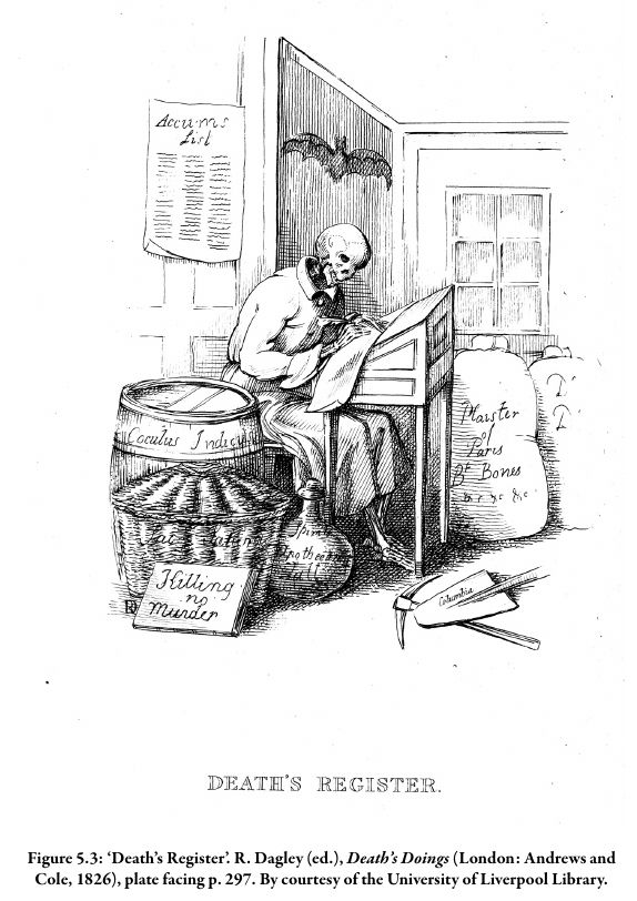 A cartoon showing Death among various adulterants.