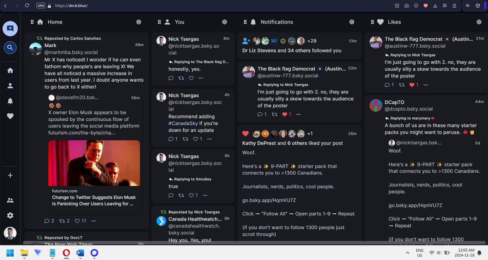 Screenshot of the deck.blue UI