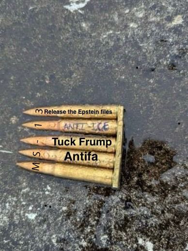 Dallas ICE shooter's ammunition image computer enhanced to clearly show "MS-13" inscribed on the bullets.