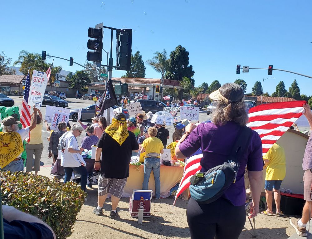 Protesters in Lompoc together to save Democracy
