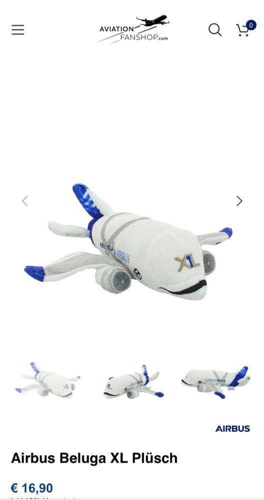 Airbus Beluga XL Plüsch für 16,90€