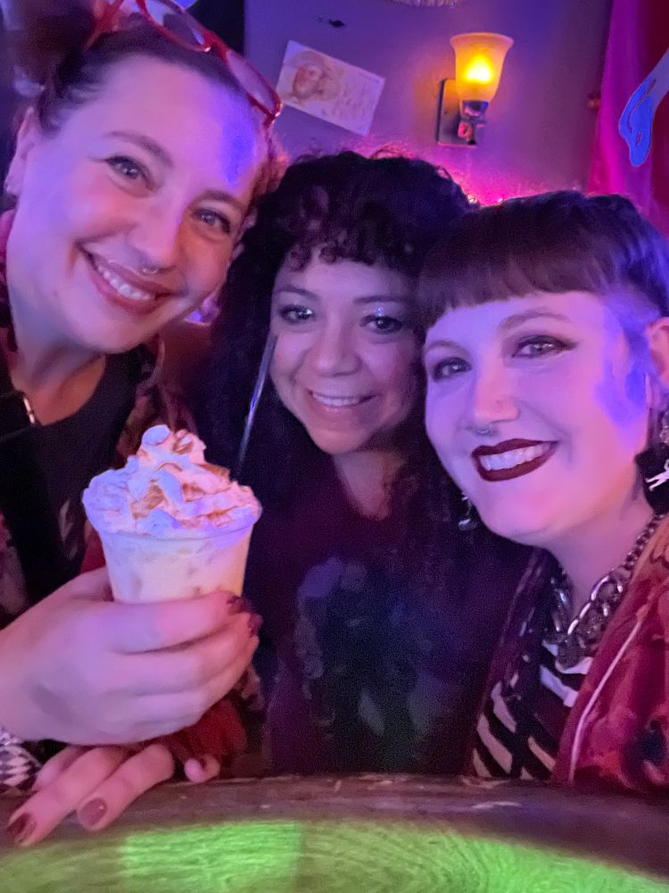 Rose, Judy, and me inside the bar where Calypso’s Birthday Party was being held